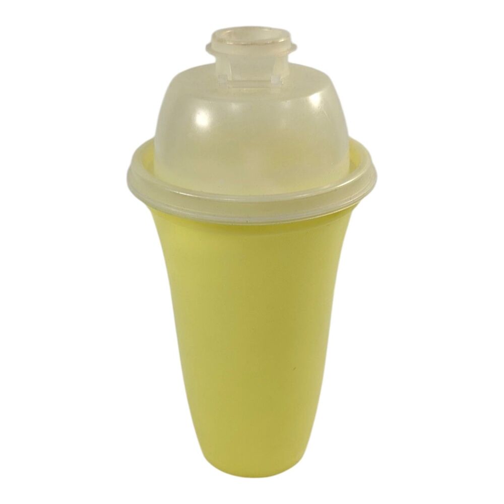 Tupperware QuickShake Mixer And Shaker Bottle #844-4 Yellow Vintage
